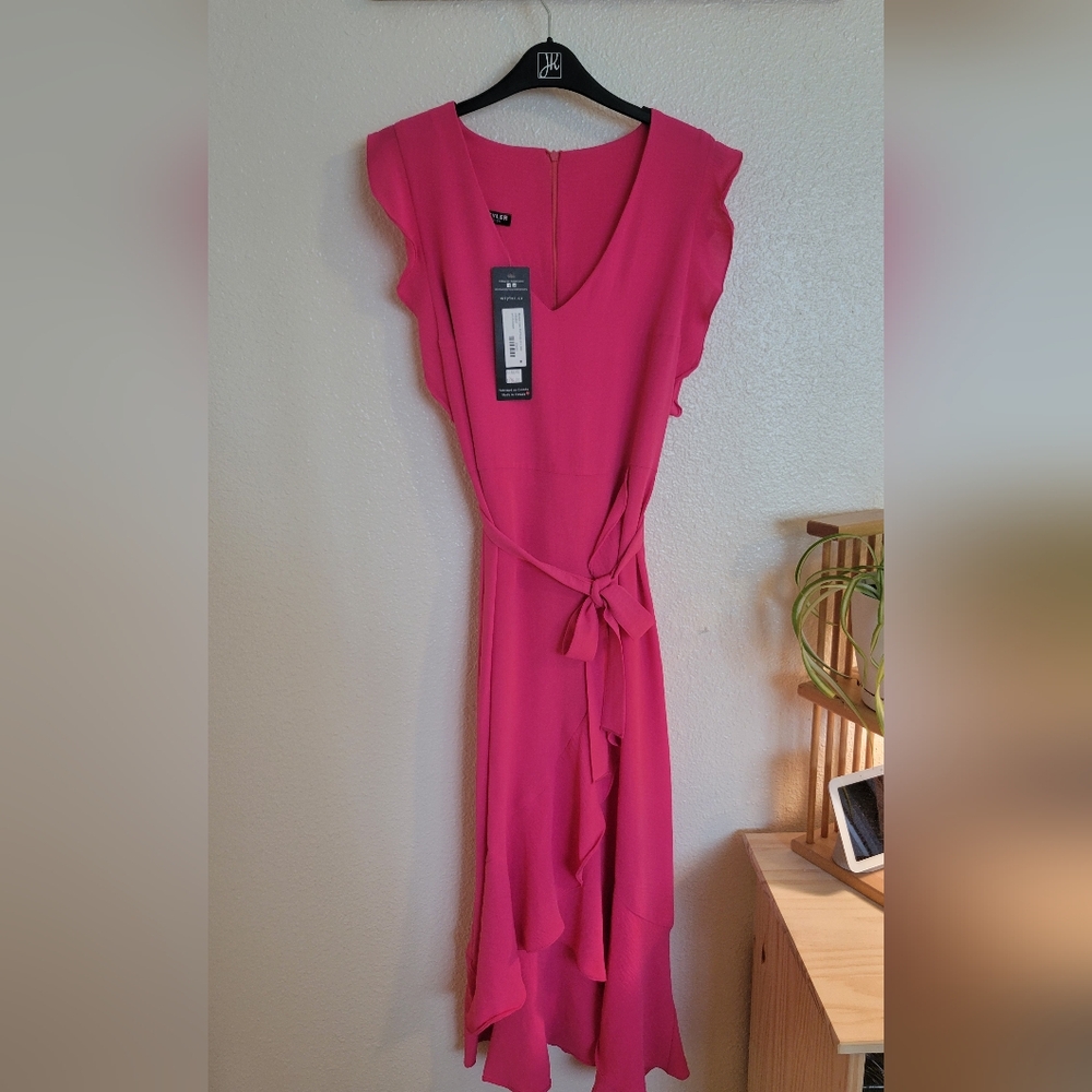 Michael Tyler Pink Frill dress, Size Medium